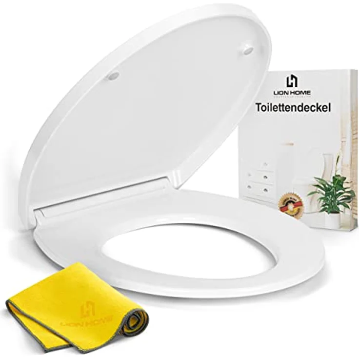 Lion Home WC Sitz, Duroplast mit Absenkautomatik bis 150 kg, Quick-Release Funktion, oval – Bild 1
