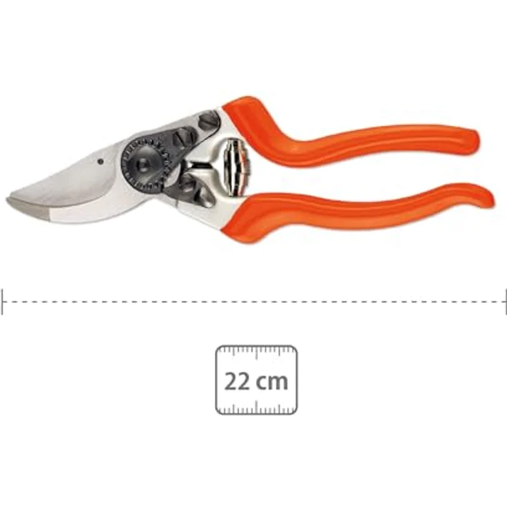 Stocker Profi Bypass Gartenschere 22 cm, verchromte Stahlklinge, ergonomische PVC-Griffe, Ø 22 mm Schnittkapazität, ideal für Weinbau & Garten – Bild 3