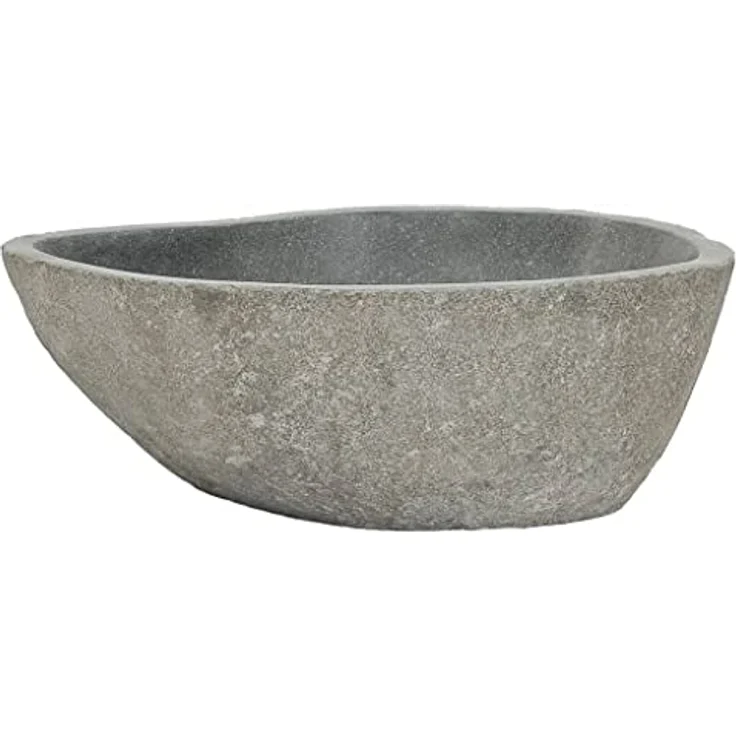 vidaXL Waschbecken Flussstein Oval 38-45 cm – Bild 5