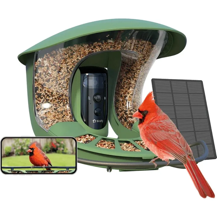 Netvue Alimentatore 2 Pro, Intelligente Vogelstation mit Dual-Lens-Kamera und KI-Vogelartenerkennung, wetterfest, solarbetrieben