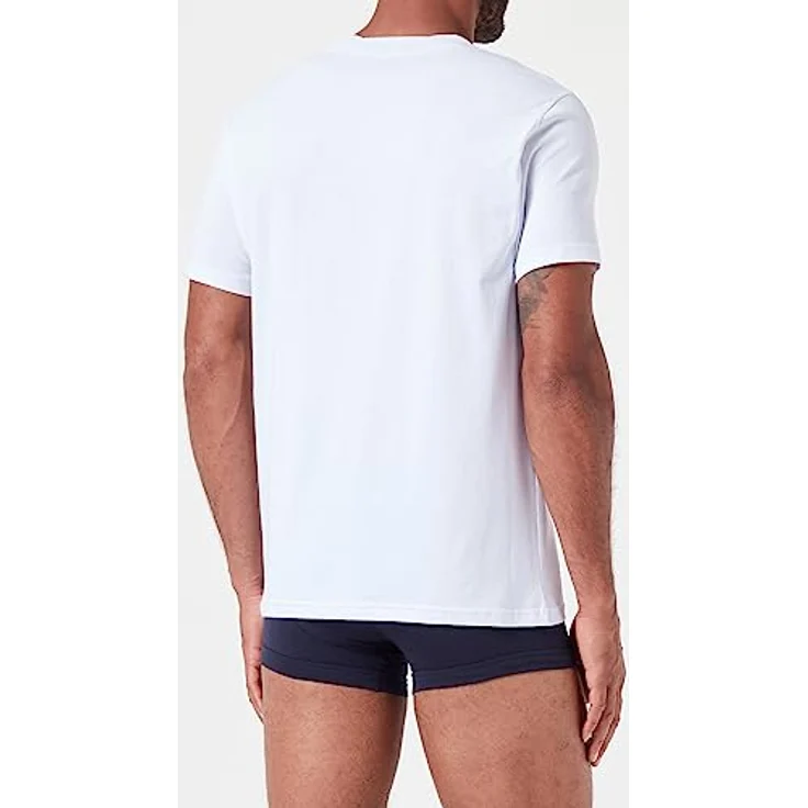 Emporio Armani, Herren T-Shirt Casual, elastischer Baumwoll-Single-Jersey, Weiss, 2er Pack, (S) – Bild 4