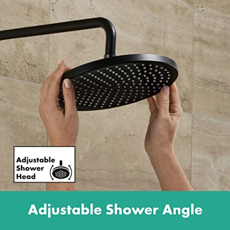 hansgrohe HG Showerpipe Vernis Blend 240, Duschsystem mit Thermostat, 1 Jet, mattschwarz, inkl. Kopf- und Handbrause – Bild 4
