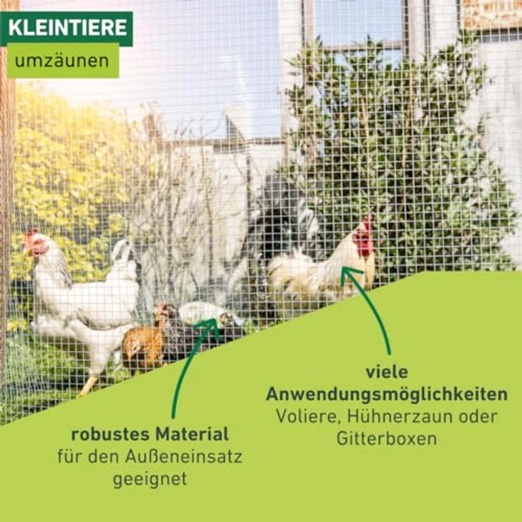 Windhager Maschendrahtzaun, 2,5x0,5 m verzinktes Viereckgeflecht mit 13 mm Maschenweite für vielseitige Anwendungen – Bild 5