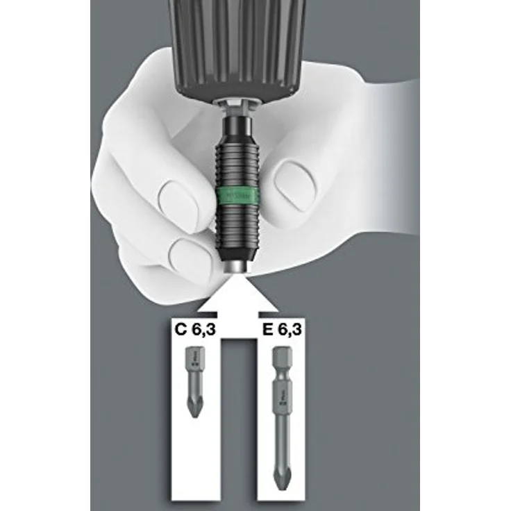 Wera Bithalter 897/4 R, Rapidaptor Universalhalter 6,3 mm (1/4) mit BiTorsion Technologie, 75 mm – Bild 5