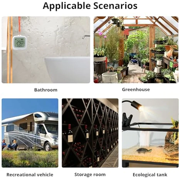 SONOFF SNZB-02WD, IP65 Zigbee LCD Smart-Temperatur-Feuchtigkeitsmessgerät, wasserdicht für Gewächshaus/Badezimmer, APP-Überwachung mit Diagrammen, flexible magnetische und hängende Installation – Bild 2