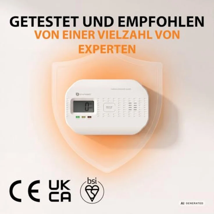 Smartwares CO-Melder FGA-03011, 10-Jahres-Sensor mit 5-Jahres-Batterien und 85-dB-Sirene – Bild 2