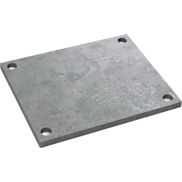 SOTECH Anschweißplatte 200 x 150 x 8 mm, Stahl Q235 schwarz unbehandelt, 4 Befestigungslöcher Ø16 mm – Bild 1