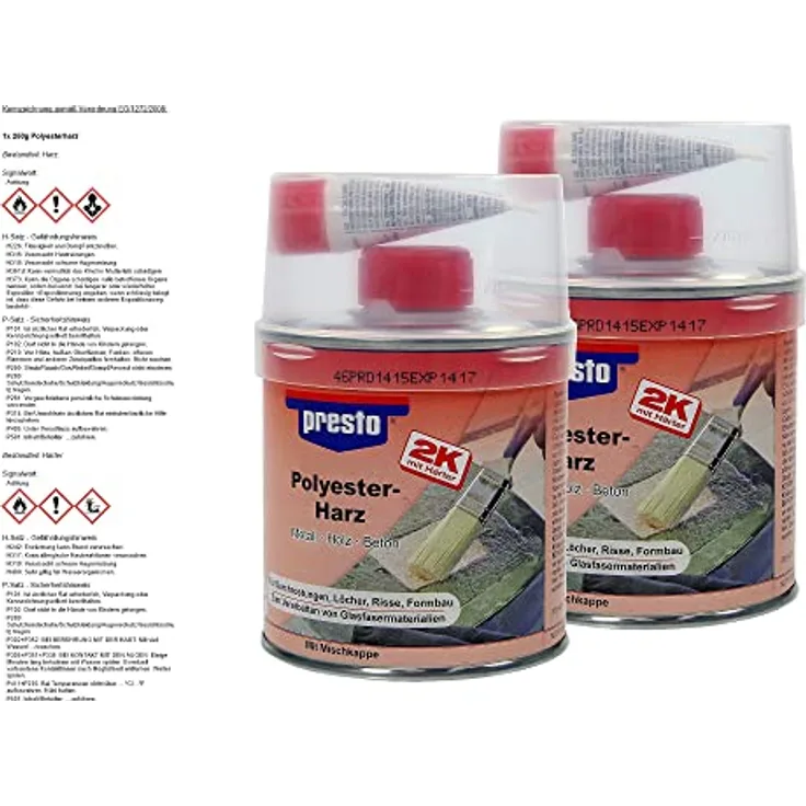 Presto presto Polyesterharz 250g + H 600429 Universalspachtel