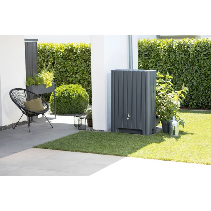 ARVES Regentonne Barletta, 280 l, BxTxH: 80x40x120 cm, elegantes Design in lavender, salvia, granit verde, platinum oder anthrazit, UV- und witterungsbeständig – Bild 1