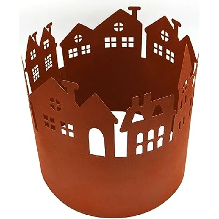 UNUS Garden Metall Rostoptik Häuser Beeteinfassung Rost rund 28cm ⌀ Länge 90cm