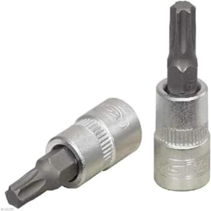 KS Tools Torx-Bit 1/4" Stecknuss T27, vernickelter Biteinsatz, matt satiniert, Chrom Vanadium – Bild 1