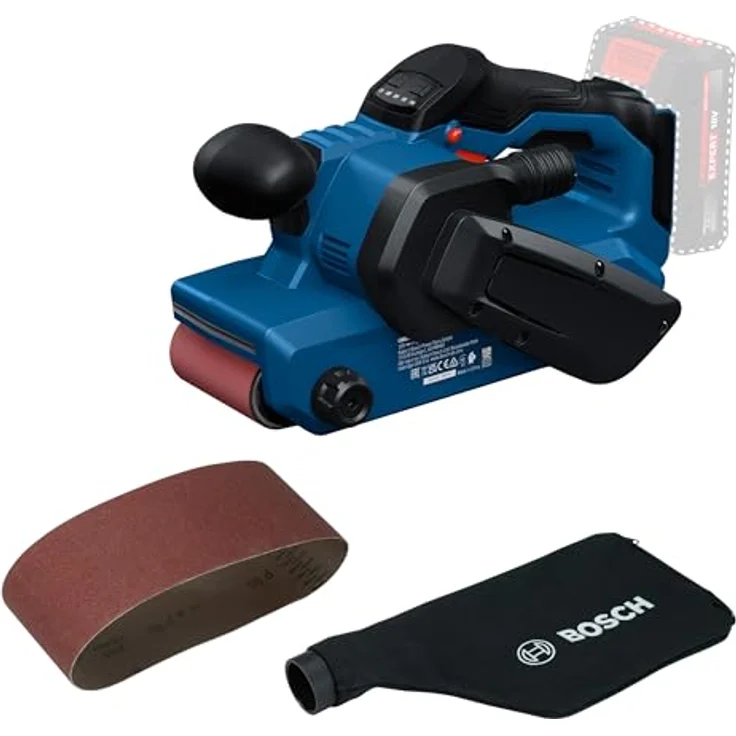 Bosch Professional GBS18V-75, Akku-Bandschleifer mit bürstenlosem Motor, inkl. 80er Gitterschleifband und Staubbeutel – Bild 1