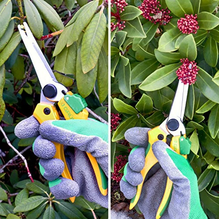 GRÜNTEK Gartenschere COLIBRI Long 195 mm, Bypass-Schneide für Pflanzen und Blumen, Ernteschere, Pflanzenschere mit Soft-Touch Ergo-Griffe, zentrierte SK5 Präzisions-Klingen, geschmiedeter Körper, grün – Bild 4