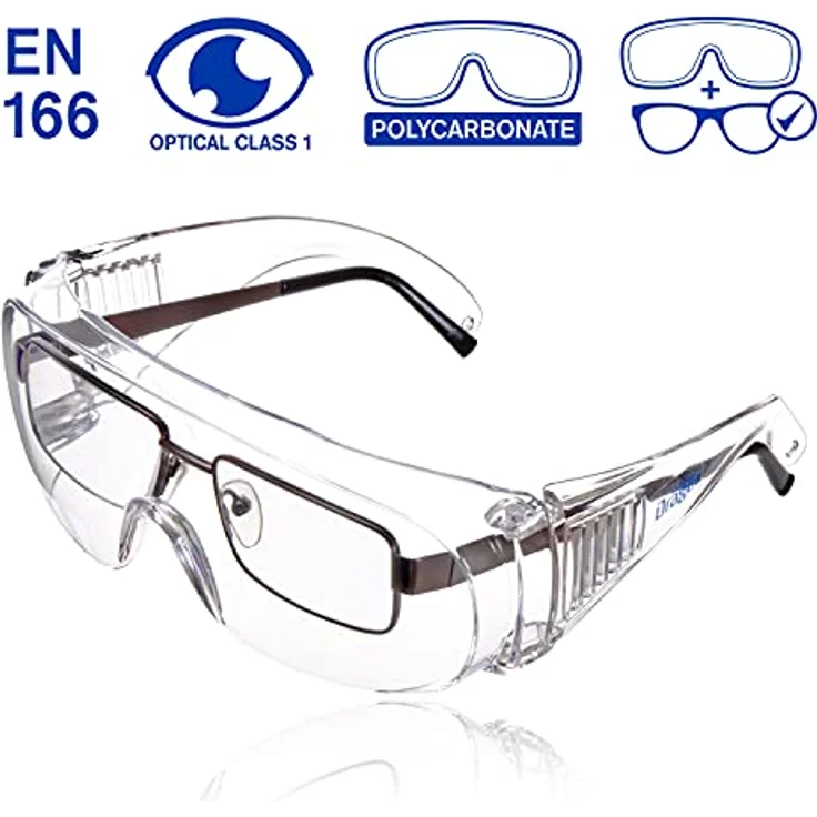 Dräger Schutzbrille X-pect 8110 | Überbrille auch für Brillenträger | Für Baustelle, Labor, Werkstatt und Fahrrad-Fahren | Leicht, klar und mit indirekter Belüftung | 3 St. – Bild 3