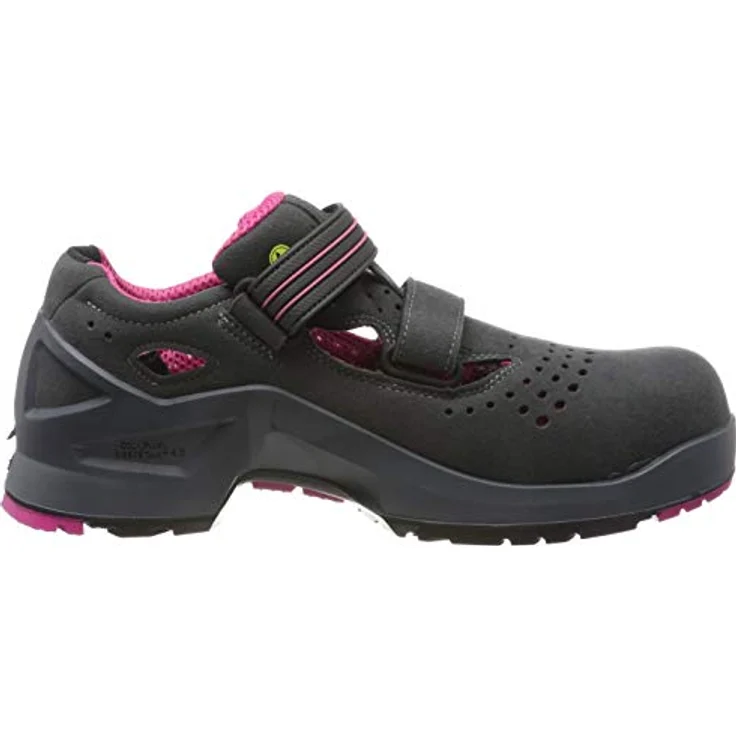 Uvex ladies Sicherheits-Sandale gel. Gr. 39, ESD, S1, doppelter Klettverschluss, grau/pink – Bild 6