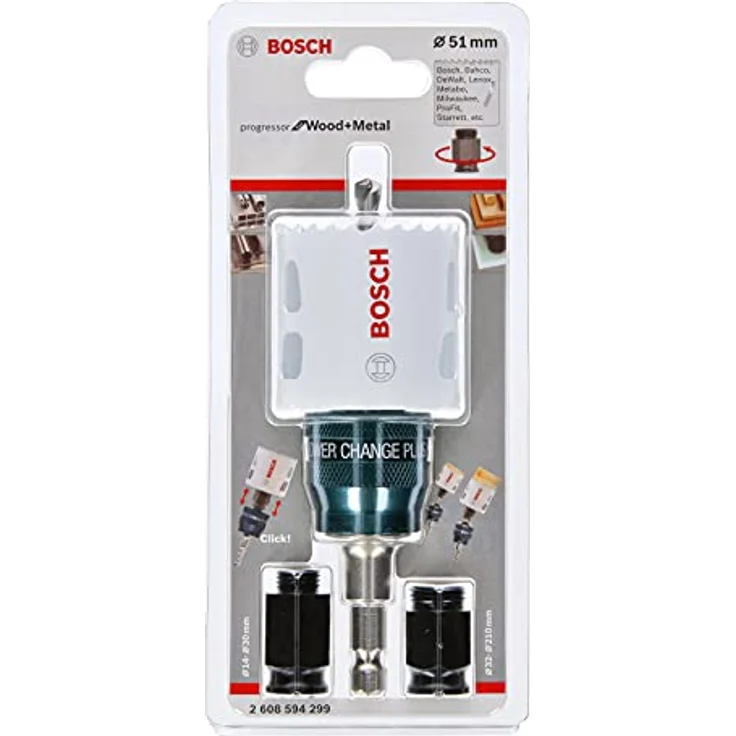 Bosch Professional Lochsäge HS Starter-Set Ø 51 mm Progressor, für Dreh- und Schlagbohrer - 2608594299 - Preisvergleich – Bild 2