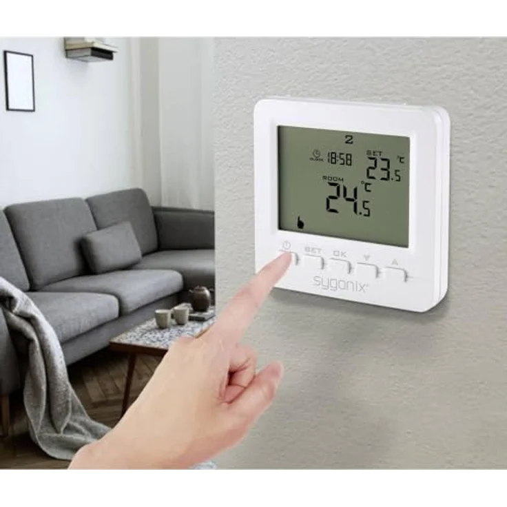 Sygonix SY-4500818 Raumthermostat Unterputz, Programmierbar mit Wochenprogramm und Urlaubsfunktion, inkl. internem und externem Sensor – Bild 2