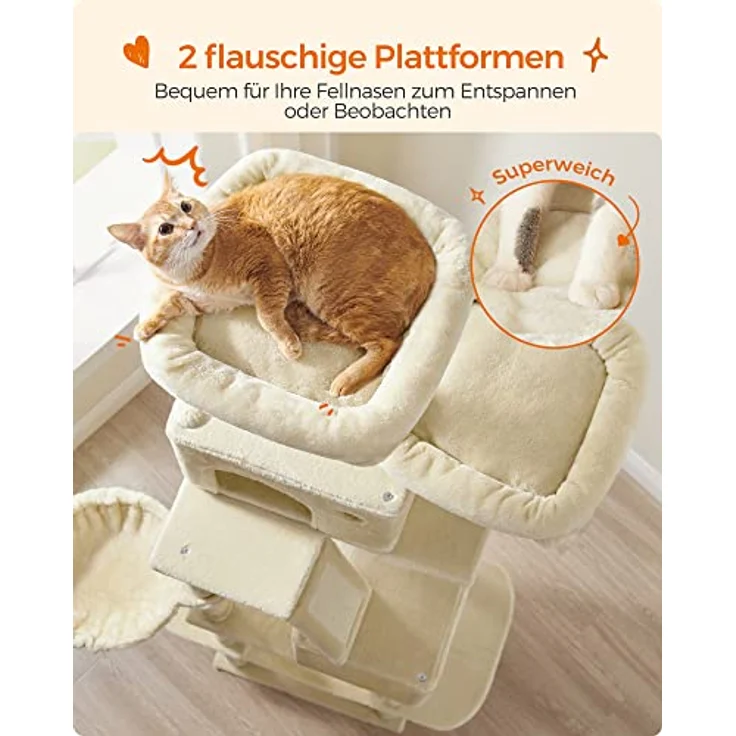 Feandrea Jingle (206 cm, Beige), Katzenbaum – Bild 4