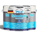 plid® Betonfarbe Innen & Außen Frostsicher Kieselgrau 2,25L - Flüssigkunststoff Bodenbeschichtung - Betonfarbe Kellerboden - Bodenfarbe für Keller, Zement, Mauerwerk & Holz - Made in Germany