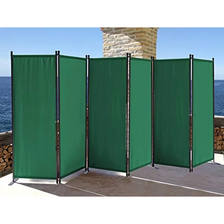 QUICK STAR Paravent 6-teilig, 340x165cm, grüner Sichtschutz für Garten & Balkon, wetterfest und faltbar, Blickdicht – Bild 2