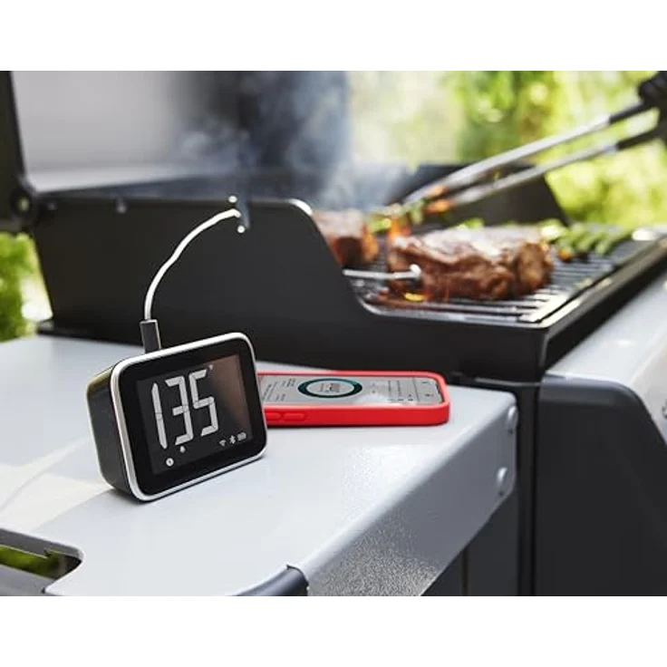 Weber Smart Hub Display Booster Thermometer, Grillthermometer mit 2 Fühlern, präzise Temperaturmessung, WLAN- und App-Steuerung, schwarz (3400624) – Bild 5