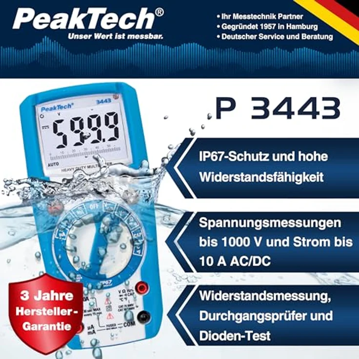 PeakTech 3443 - Multimeter digital 6000 Counts IP67 – Bild 2