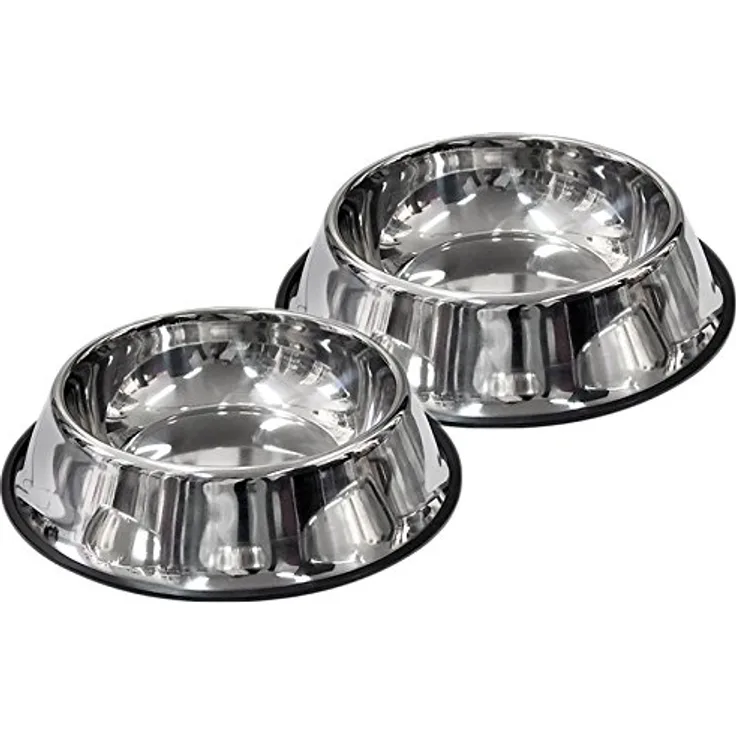 Scarlet pet | Hundenapf »Bowl« mit Rutschsicherung; Edelstahl mit Gummirand; für Wasser oder Futter; in diversen Größen; einzeln oder Paar (2 x 18 cm)