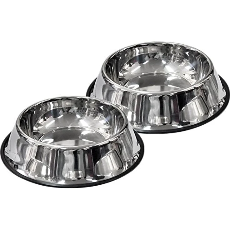 Scarlet pet | Hundenapf »Bowl« mit Rutschsicherung; Edelstahl mit Gummirand; für Wasser oder Futter; in diversen Größen; einzeln oder Paar (2 x 18 cm) – Bild 1