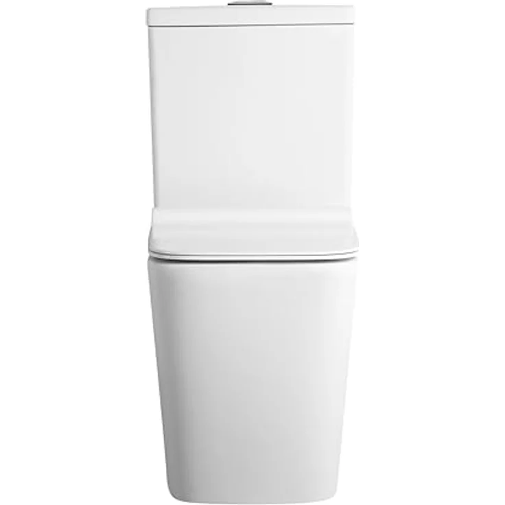 sanicomfort Stand-WC Kombination Aliki Square, spülrandlos, inkl. Soft-Close WC-Sitz und waagerechtem Spülkasten, hygienisch und modern – Bild 3