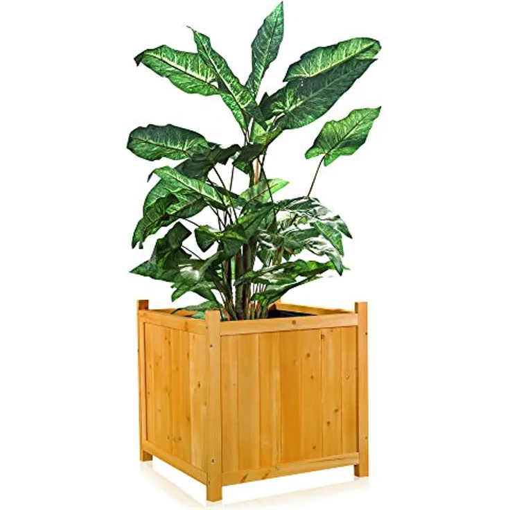Melko Blumenkübel/Pflanzkasten Garten aus Holz 50 cm x 50 cm x 50 cm (B x L x H)