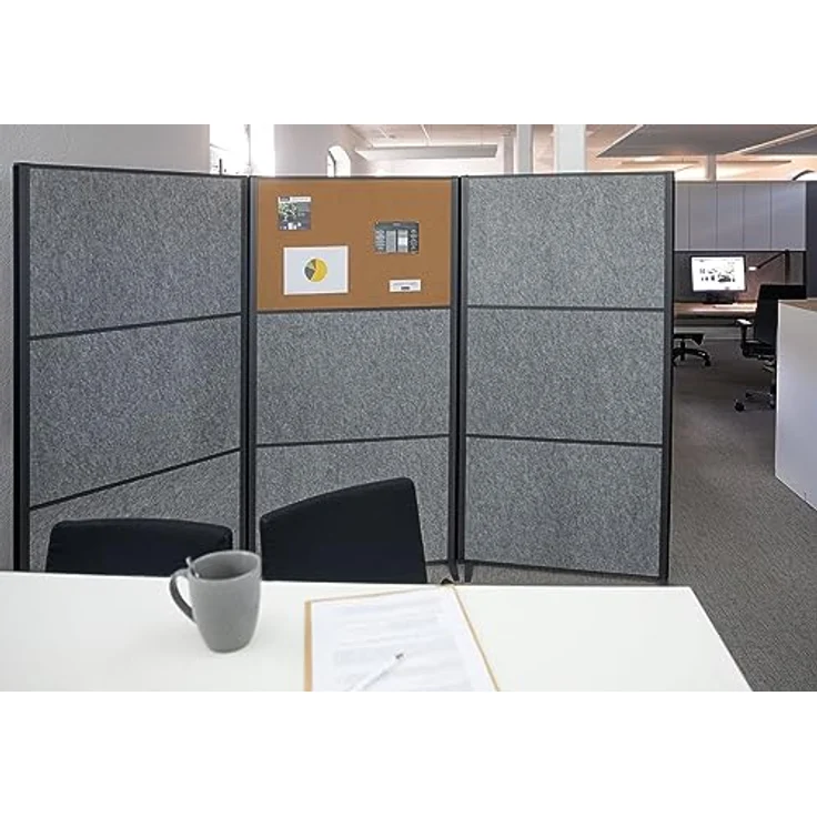 MAUL Trennwand Akustik MAULconnecto 180x100cm | Raumteiler für Büro und Schreibtisch | Freistehender Raumtrenner mit Rollen | Ideal als Sichtschutz und Schallschutz |Allergikerfreundliches Vlies – Bild 5