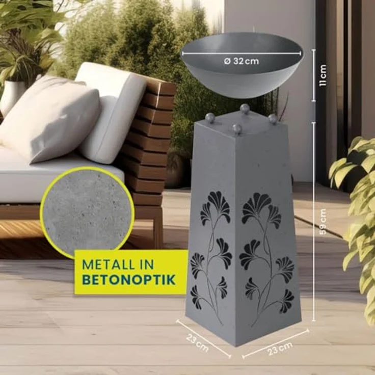 in-trading Handelsgesellschaft mbH Hoberg LED Pflanzsäule in Beton-Optik - 23 x 23 x 59cm – Bild 7