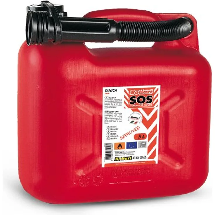SOS 35215 Zugelassener Benzinkanister mit Ausgießen, 5 Liter