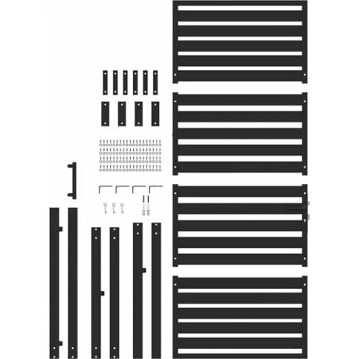 vidaXL Gartentor Aluminium, abschließbar, schwarz, 100x200 cm, pulverbeschichtet – Bild 5