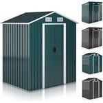 Jago® Gartenhaus - 182 × 186 × 118 cm, mit Fundament, Schiebetür, Lüftungsgitter, Pultdach, für Geräte, UV-beständig, aus verzinktem Stahl, Grün/Anthrazit - Geräteschuppen/Haus (Dunkelgrün (Modell 2)) - Preisvergleich