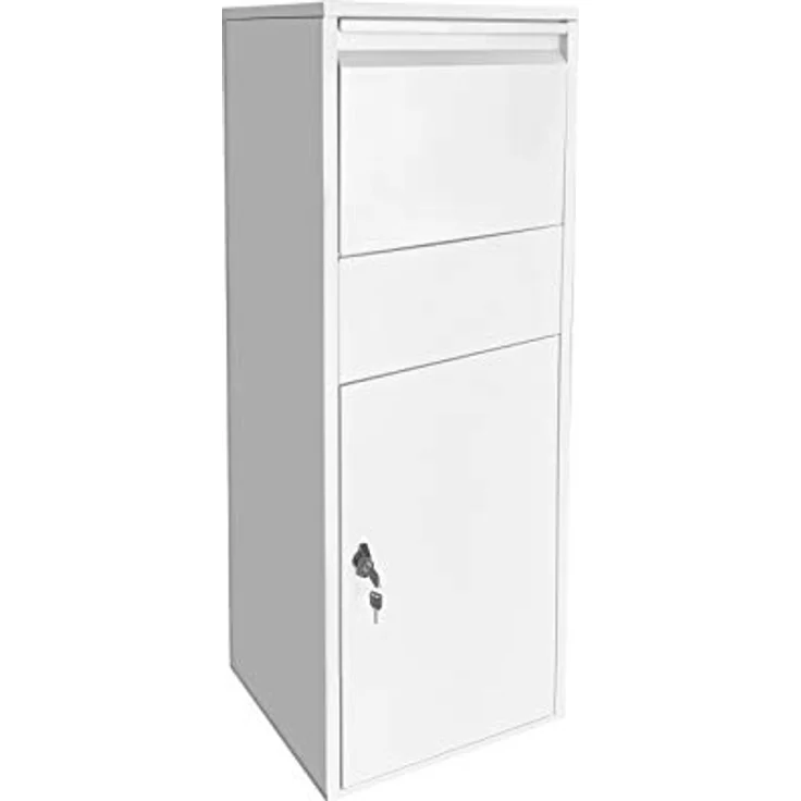 Paketbox Standbriefkasten weiß Paketannahme für Zuhause passend für Pakete der Größe S und L – Bild 2