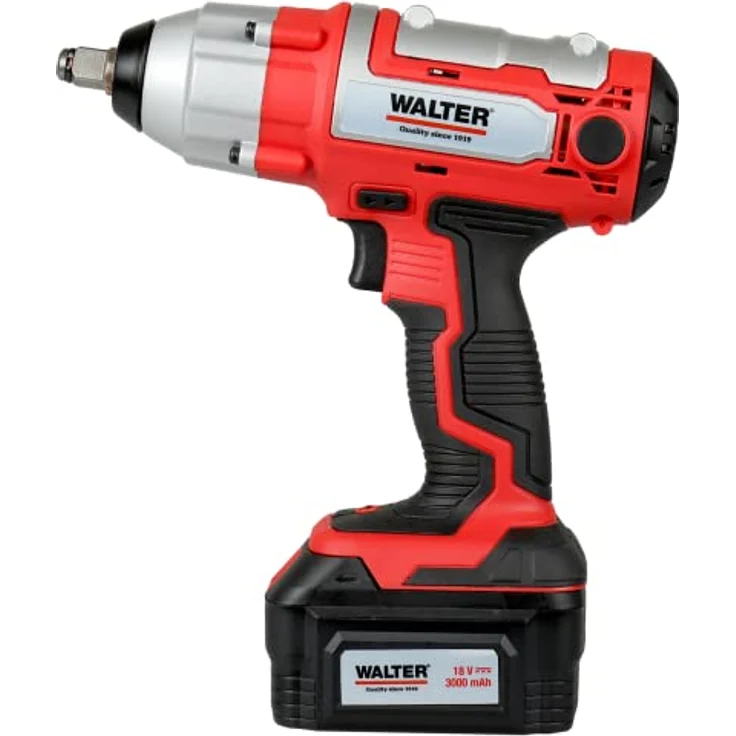 Walter Werkzeuge Li-Ion Akku-Drehschlagschrauber 18V, 250Nm, bis 3000 Schläge-min, Stecknuss-Set, LED-Arbeitslicht – Bild 3