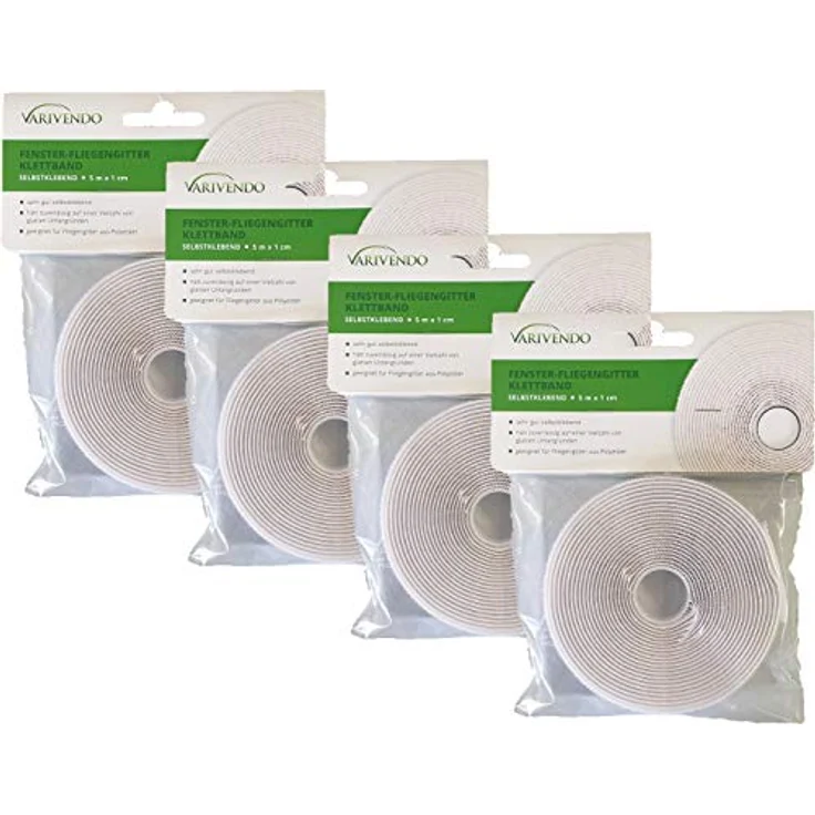Walter 20 meter Fenster-Fliegengitter Klettband selbstklebend 4 Rollen 5m x 1cm – Bild 6