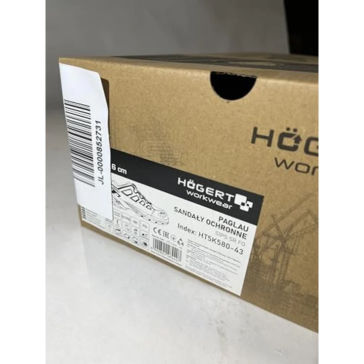 Högert Technik PAGLAU Schutzsandalen LACE System S1PS SR FO, Sicherheitsschuhe Herren, schwarz/grün, Größe 42, atmungsaktiv mit rutschhemmender Sohle – Bild 6