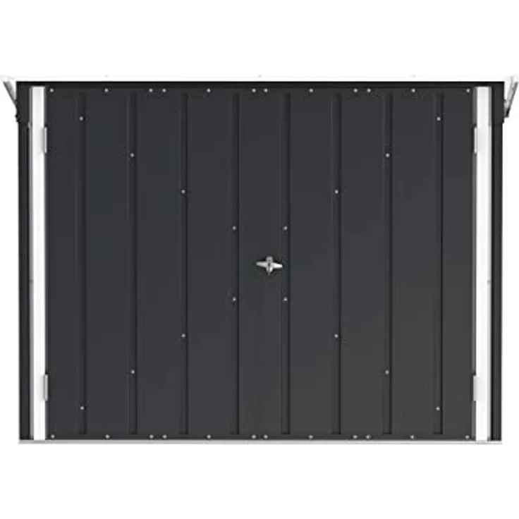 Duramax Fahrradschuppen für 2, Fahrradgarage mit komplett breiten, abschließbaren Doppeltüren, Lagerschuppen aus Metall, Gartenschuppen für Fahrräder, Fahrradaufbewahrung, fahrradbox, Anthrazit – Bild 4