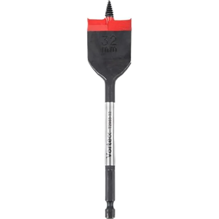 C.K Tools Vorteck Flachfräsbohrer 32 mm x 152 mm, Selbstziehende Gewindespitze, 1/4 Zoll Hex Quick Lock Schaft, Carbonstahl, schnelldrehend für Holz, Kunststoff und Verbund, CK T2953-32 – Bild 1