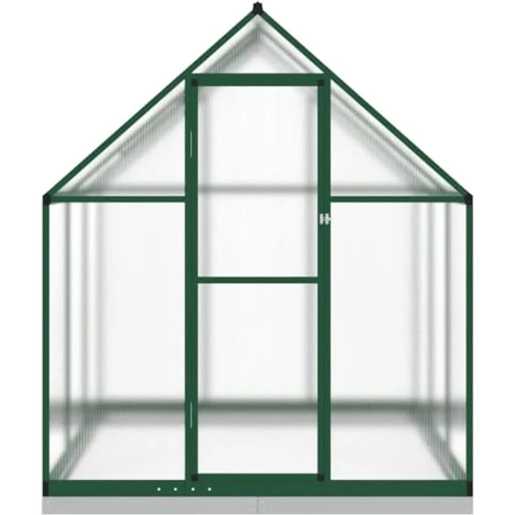 vidaXL Gewächshaus mit Fundamentrahmen Grün 169x169x202 cm Aluminimum, UV-beständige Platten, durchdachtes Design – Bild 3