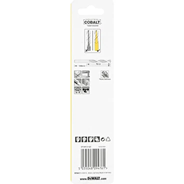 Dewalt Metallbohrer Extreme HSS-Co (13x151x101 mm, für den Einsatz in hochlegierten Stählen bis 1.100 N-mm² Zugfestigkeit, Grau- und Temperguss, säure- und hitzebeständige Stählen) DT4917-QZ – Bild 8