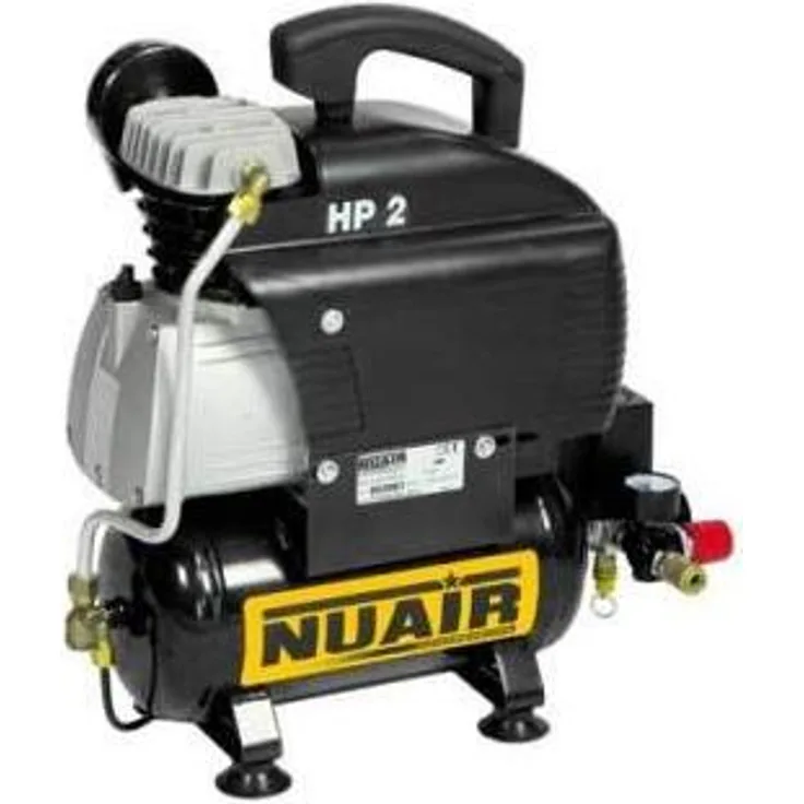 NUAIR Ölkompressor N/404Nub002, tragbar, 6L Tank, 8 Bar, 2 PS, elektrisch, ölschmiert