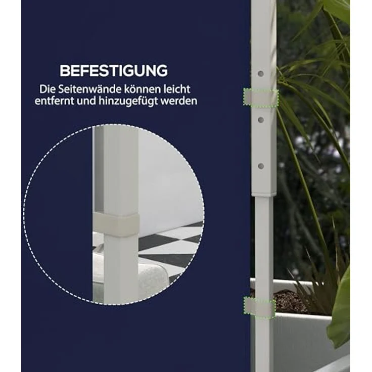Outsunny Pavillonseitenteil, 2er Set Seitenwände mit Fenster und Tür, 295x195 cm, passend für 3x3m und 3x6m Pavillons, Oxford, Blau – Bild 6