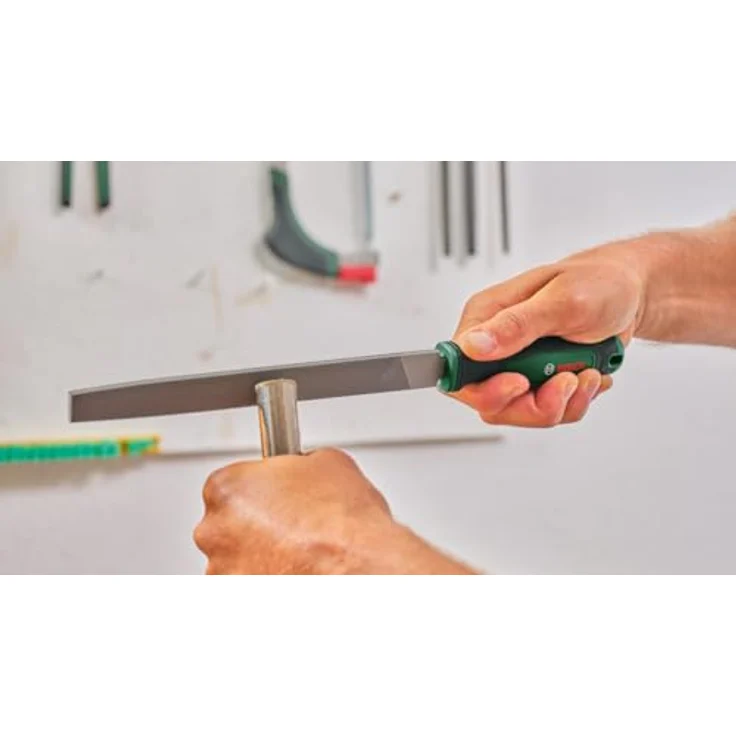 Bosch Home and Garden Metall-Flachfeile 200 mm, Hieb 2, ergonomischer Griff, robust aus Kohlenstoffstahl – Bild 3