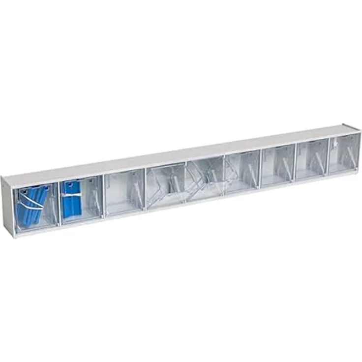 hünersdorff 460300 Klarsichtbehälter MultiStore Lagersystem, 9 transparente und herausnehmbare Behälter, Lichtgrau, hochschlagfester Kunststoff – Bild 5