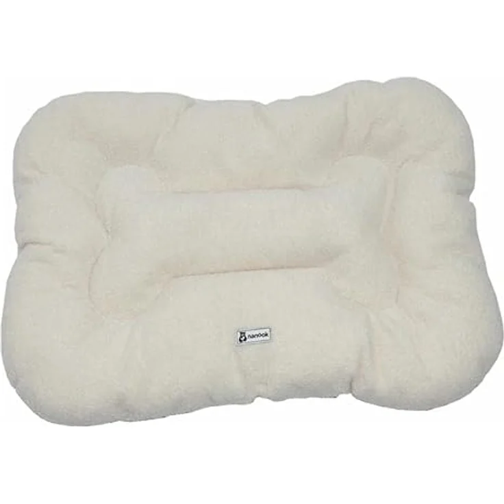 nanook Hundekissen Katzenbett flauschig weich wärmend dick geposltert Bone - beige/weiß - 70 x 50 cm - Rutschfester Boden, Polyester – Bild 3