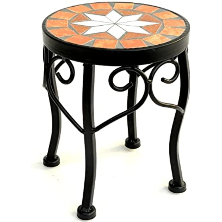 DanDiBo Blumenhocker Mosaik Rund 20 cm Blumenständer 12014 Beistelltisch Pflanzenständer Mosaiktisch Klein – Bild 2