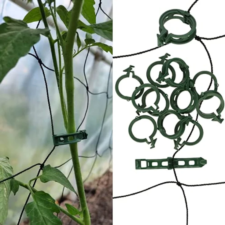 GARDENIX 100 Stück Pflanzen Clips Pflanzenklammern für Gemüse Tomate Pflanze Unterstützung Gurken, Erbsen, Auberginen, Bohnen und Blumen wie Orchideen – Bild 1